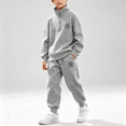 thumbnail image 2 of NEBWOAK Boys 2 Piece Sweatsuit Half Zip Jogger Set, Gray Athleisure Tracksuit,Size 12-13 T, 2 of 8