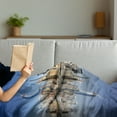 thumbnail image 3 of New York City Soft Flannel Fleece Throw Blanket, Manhattan Island Silhouette with Skyscrapers Towers Famous Island, Cozy Plush for Indoor and Outdoor Use, 50" x 60", Multicolor, by Ambesonne, 3 of 5