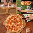 thumbnail image 6 of Tnobhg Bamboo Pizza Peel Wooden Long Handle Nonstick Food Grade Hangable Pizza Paddle Cutting Board Vegetable Cake Dessert Serving Tray Kitchen Supplies, 6 of 7