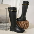 thumbnail image 4 of Black Feminine Fashion Casual Winter Long Boots With Round Toe And Front Lace-Up For Breathable Design, 4 of 8