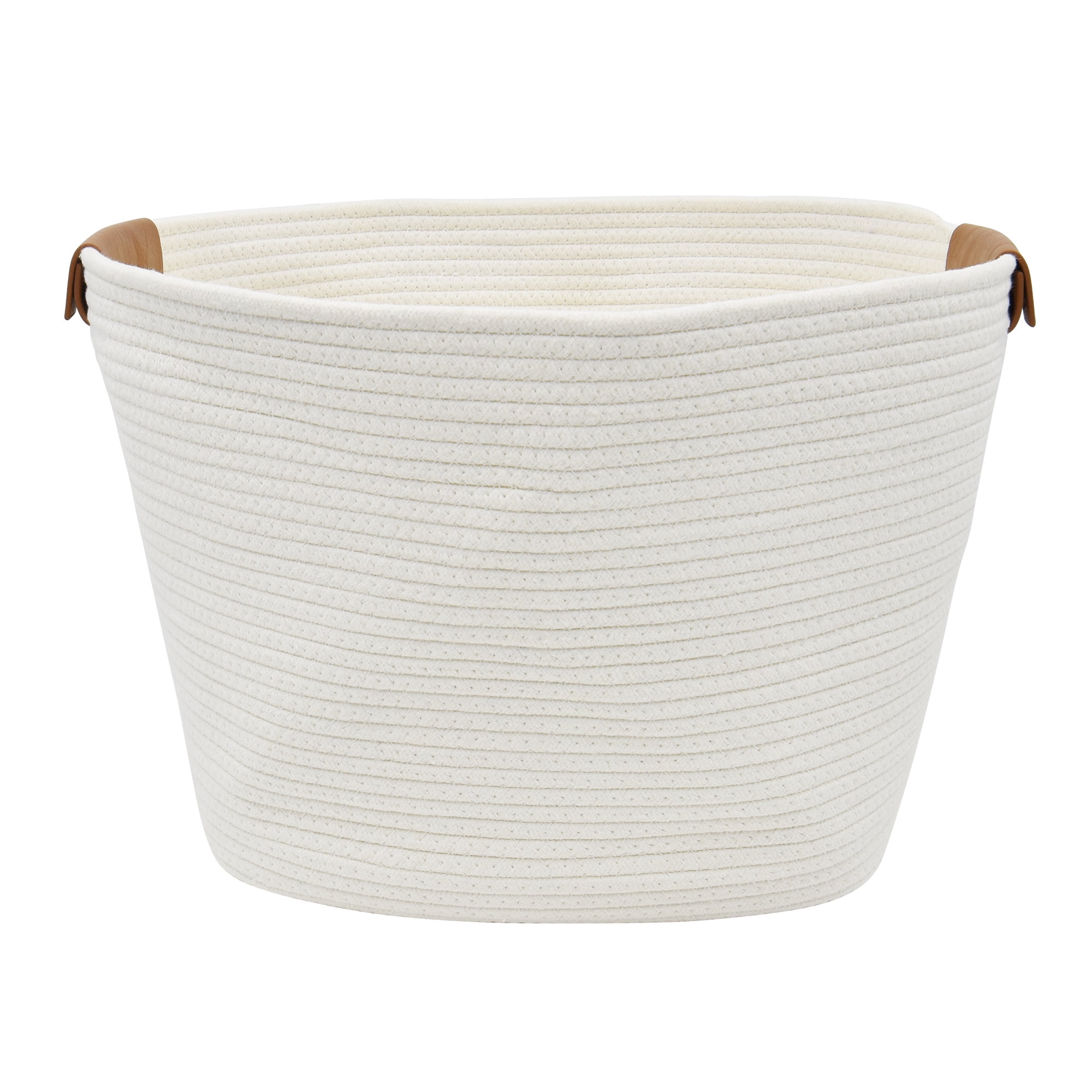 Better Homes & Gardens Extra Large Cotton Rope Storage Baskets, White, 2 Pieces