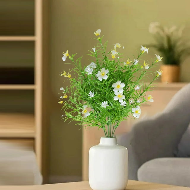 Margaritas y Jazmines Artificiales - Tallos de Plástico Realistas de 91 Cm para Bodas y Decoración Del Hogar - Blanco, Amarillo, Naranja, Azul, Morado - Tallos de Alambre Flexibles, Resistentes a La