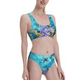 thumbnail image 2 of Daiia Corals and Tropical Fish printed 2 piece Swimsuit Bikinis for Women High Waisted Racerback Bathing Suits Summer Tummy Control Scoop Neck Swimwear-Large, 2 of 8