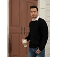 thumbnail image 7 of HAOMEILI Men's Relaxed Fit Cable Knit Crewneck Sweater, 7 of 7