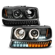 gmc sierra headlight halo ring emitter set