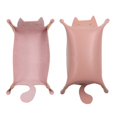 thumbnail image 3 of Multifunctional Cat Shaped PU Leather Tray Foldable Storage Tray Key Jewelry Container Box for Home Office Use, 3 of 10