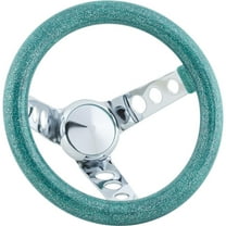 9-3/4 Inch Green Metalflake Steering Wheel, 5-1/2 Dish