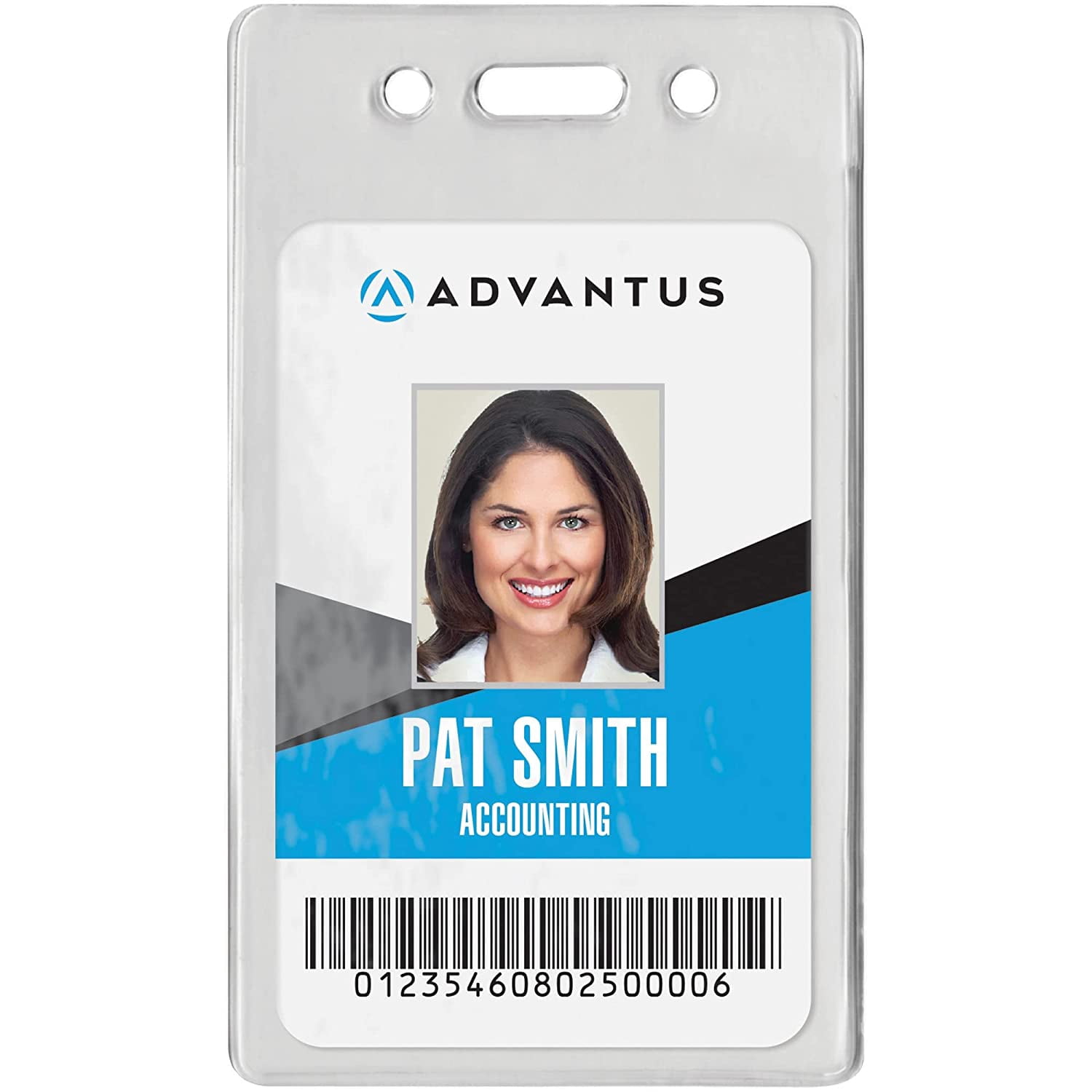 ADVANTUS Proximity Badge Holder, Vertical, 2-3/8 x 4-3/8 Insert Size, Clear, 50 per Pack (75451)