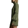 thumbnail image 3 of Female Long Sleeve Dress Mock Neck Slim Fit Bodycon Mini Dresses Green S, 3 of 9