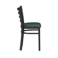thumbnail image 2 of Linon Belmar Metal Dining Side Chairs, Set of 2, Black and Green Faux Leather, 2 of 8
