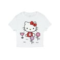 thumbnail image 4 of Sanrio Hello Kitty Women's Kitty Flower Garden Cropped Crewneck T-Shirt, 4 of 5