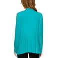 thumbnail image 4 of Made by Johnny Women's Drape Front Open Cardigan Long Sleeve Irregular Hem S-5XL Plus Size M JADE, 4 of 6