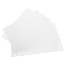 Amosfun 5Pcs White Plastic Embroidery Fabric for Needlepoint Cross Stitch and Craft Use
