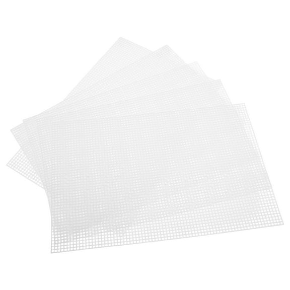 Amosfun 5Pcs Durable Plastic Embroidery Fabric Cloth for Needlepoint and Craft Use