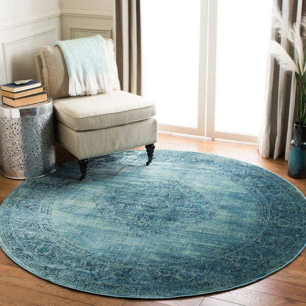 Safavieh Vintage Kynaston Traditional Area Rug Turquoise Multi 6 X Round Com Safavieh Vintage Kynaston Traditional, Round Rug Teal Multi