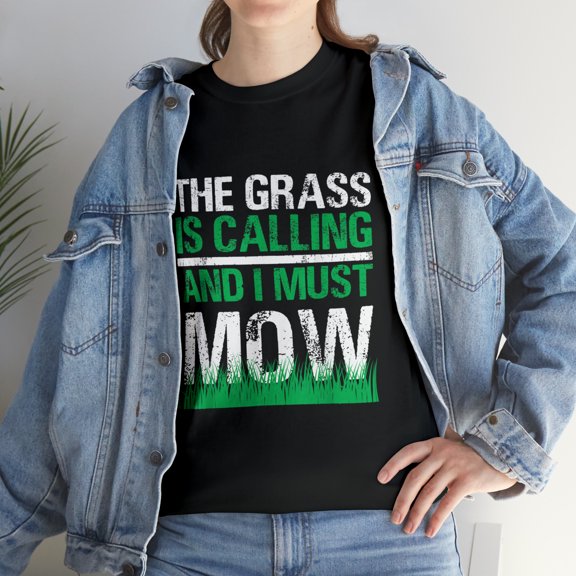 Funny Lawn Mower The Grass Is Calling Yard Work Lawn Tractor T-Shirt