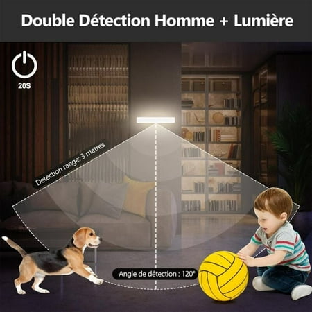 

Reglette LED Kitchen USB Rechargeable 56LED Closet Light Wireless Indoor Motion Sensor Lamp 20CM