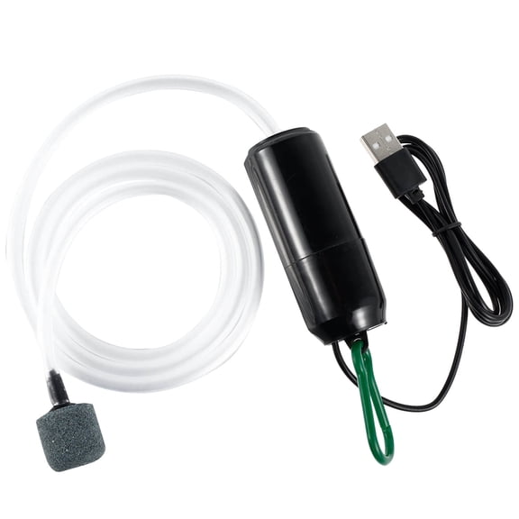 Portable USB Powered Aquarium Air Pump with Air Stone, Mute Energy Saving Oxygen Bubbler for Fish Tank and Outdoor Fishing