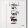 thumbnail image 2 of Underwater Hanging Pocket Organizer, Funny Shapes of Fish with Wavy Stripes, Printed Polyester Storage Bag with Pockets, 9" x 27", White Multicolor, 2 of 2