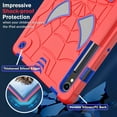 thumbnail image 4 of Dteck for Samsung Galaxy Tab S9 / S9 FE 2023 Case, Heavy Duty Rugged Silicone Cover with S Pen Holder, Kickstand, Shoulder Strao for Galaxy TabS9 11" / S9 FE 10.9 Inch,Red+Blue, 4 of 5