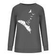 thumbnail image 4 of ZZwxWA Fall and Winter Sweatshirt for Womens Loose Fit Hoodless Cute Tops Slit Hem Blouse Long Sleeve Womens Hoodies Feather Print Casual Tops Crewneck Shirts Reduced Price, 4 of 5