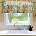 thumbnail image 6 of Tropical Botanical Window Valance for Kitchen, Cute Zebra Lion Monkey Cartoon Elephant Giraffes Rod Pocket Short Curtain for Small Windows, Light Filtering Decorative Valance, 42 x 18 Inch, 1 Panel, 6 of 9