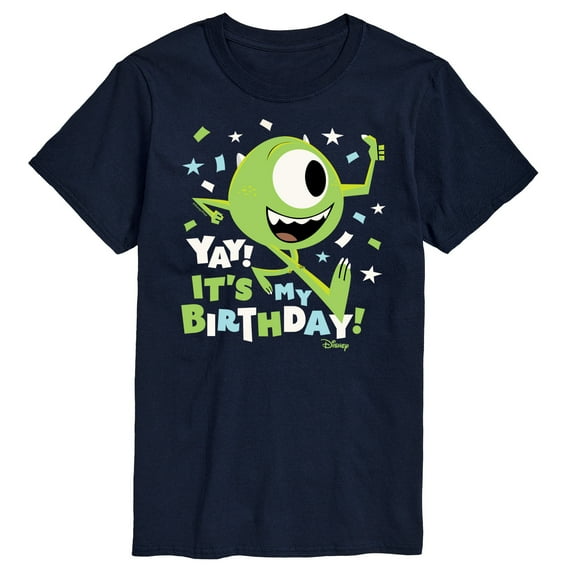 Disney Monsters Inc - Mike Yay It's My Birthday - Men's Short Sleeve Graphic T-Shirt