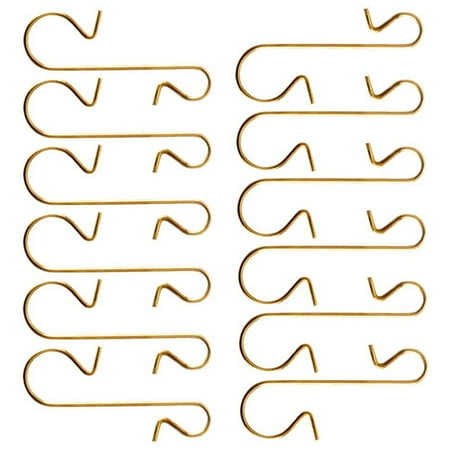 

50 Pack Christmas Ornament Hooks Gold Xmas Ornament Hangers Metal Wire Hooks S-Shaped for Christmas Tree Party Balls Decoration