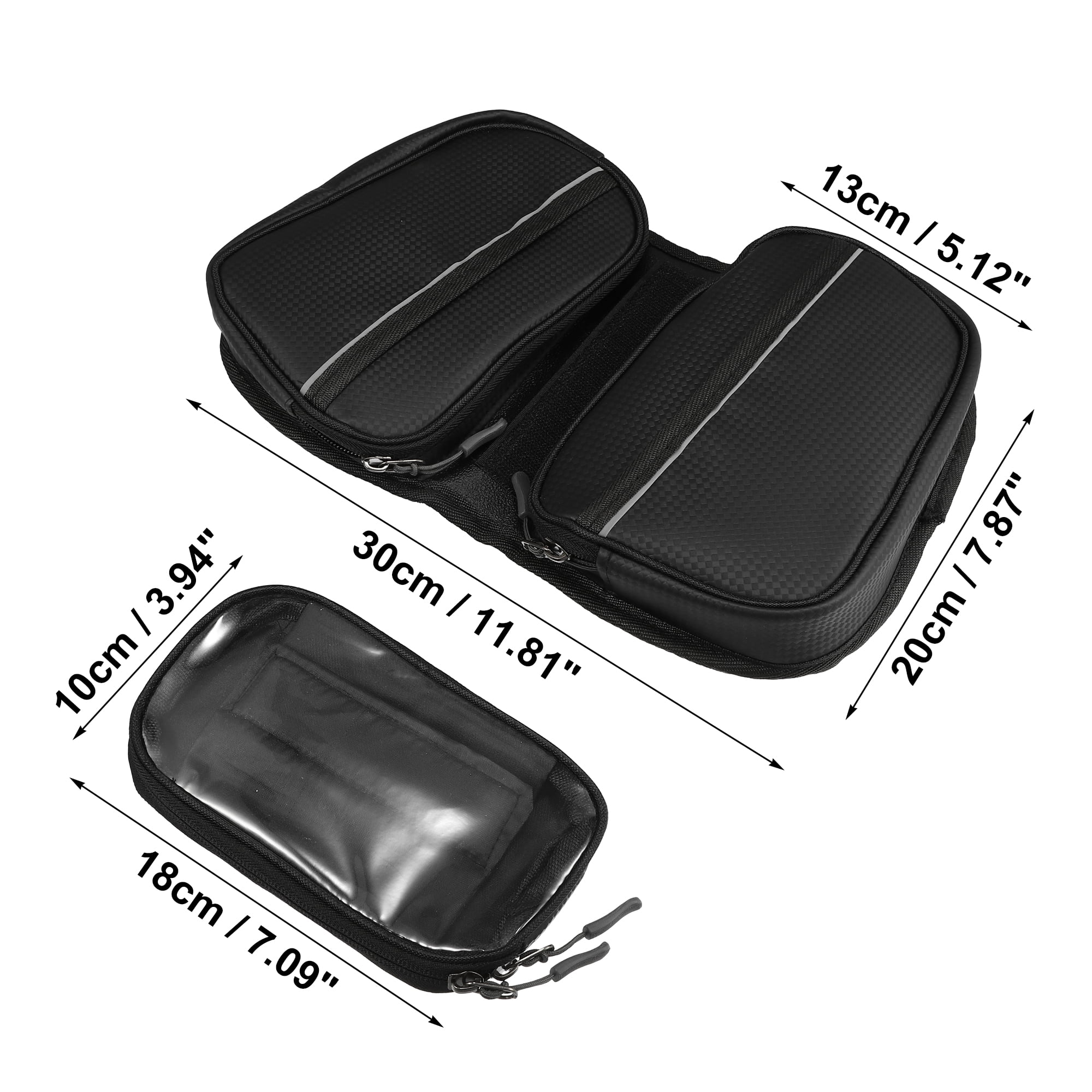 Unique Bargains Bike Front Frame Bag with Touch Screen Phone Holder Black