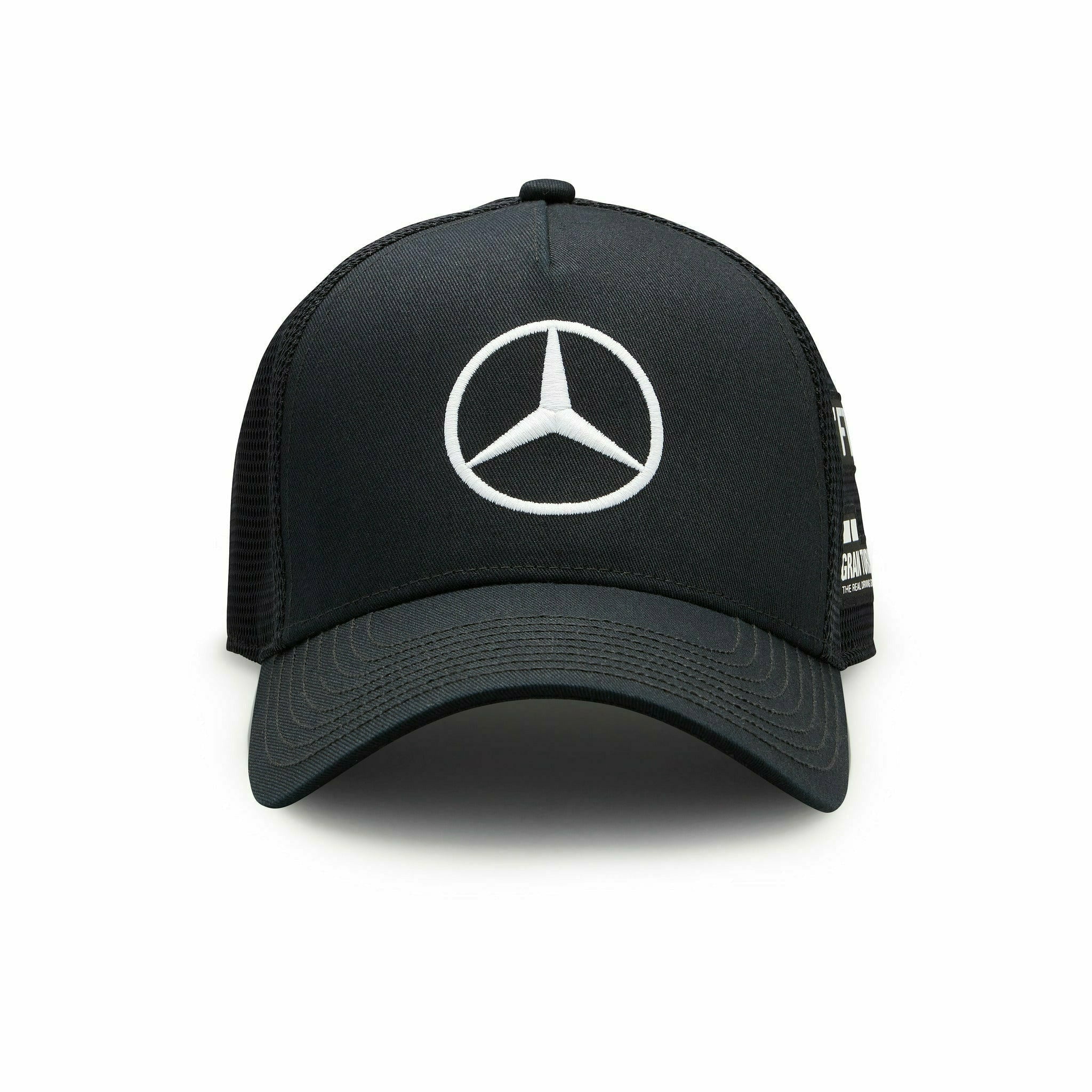 Mercedes Benz AMG Petronas F1 2022 Lewis Hamilton Team Trucker Hat- Black/White/Purple