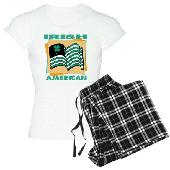 CafePress - Irish American Women's Light Pajamas - Women's Short Sleeve Print T-Shirt and Pants Light Cotton Pajama Set