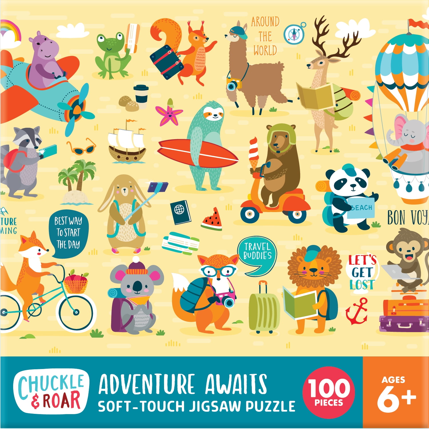 Chuckle & Roar 100-piece Adventure Awaits Soft-touch Interlocking Jigsaw Puzzle for Children Ages 6+