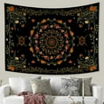 thumbnail image 3 of DaShan Boho Floral Mandala Tapestry Wall Hanging,Black Green Hippie Backdrop for Bedroom Living Room Dorm,60"Wx50"L, 3 of 5