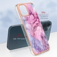 thumbnail image 3 of ELEHOLD for iPhone 12 Pro Max 6.7 inch Marble Case, Clear Electroplated Frame Soft TPU Anti-Scratch Wear-Resistant Wireless Charging Slim Fit Transparent Case for iPhone 12 Pro Max, Pink, 3 of 5