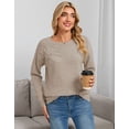 thumbnail image 3 of Cogild Sweater for Women Floral Knit Pullover, 3D Flower Applique Crew Neck Long Sleeve Casual Sweater, 3 of 8