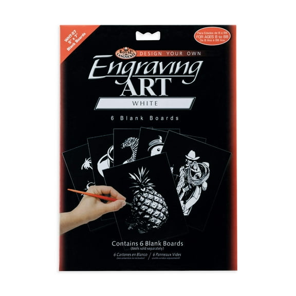 Royal & Langnickel Engraving Art™ 6pc White Foil Blank Boards