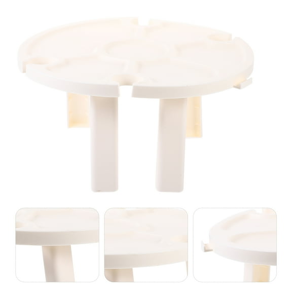 STRANDCHIC Foldable White Plastic Picnic Table Portable Small Outdoor Table for Beach Park and Yard