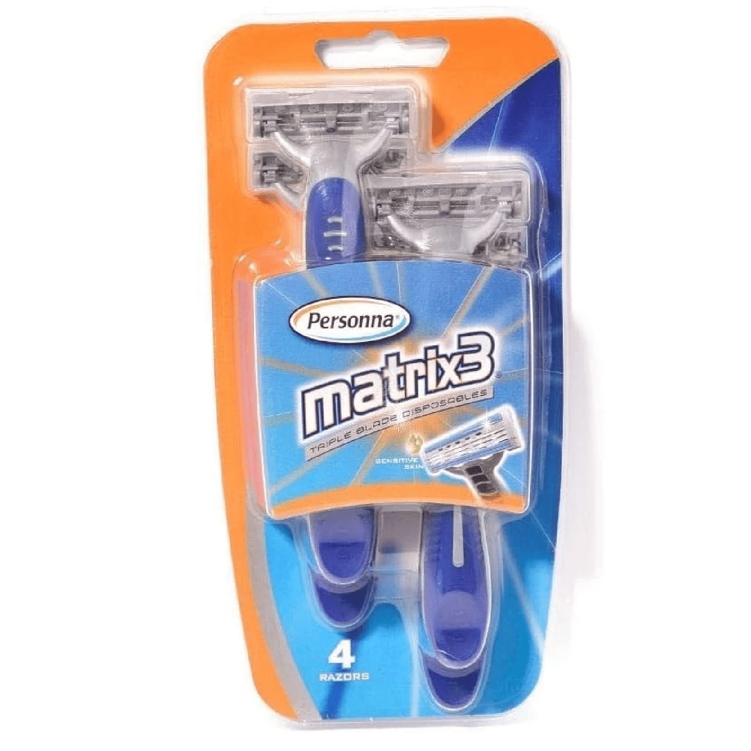 (3 pack) Personna Matrix3 Triple Blade Disposables, 4 Pack