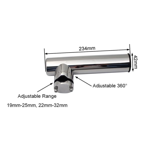 2 Pcs Support de Canne à Pêche en Acier Inoxydable 316 Pince pour Canne à Pêche en Mer Support de Canne à Pêche Réglable pour Bateau Yacht Accessoires