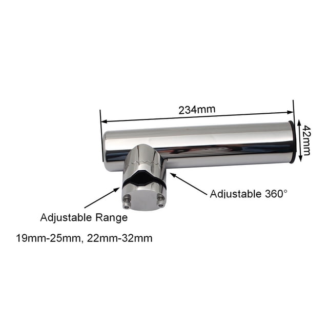 2 Pcs Support de Canne à Pêche en Acier Inoxydable 316 Pince pour Canne à Pêche en Mer Support de Canne à Pêche Réglable pour Bateau Yacht Accessoires