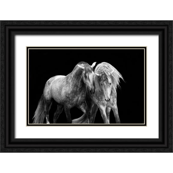 Walker, Carol 14x10 Black Ornate Wood Framed with Double Matting Museum Art Print Titled - Two Friends