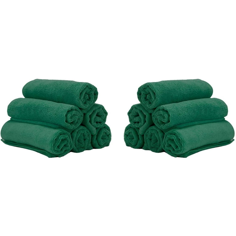 Arkwright Microfiber Hand Towels, 12 Pack, 15 x 24, Green