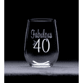 thumbnail image 2 of C&M Personal Gifts 17 oz Fabulous and 40 Stemless Wine Glass - 40th Birthday Themed Gift, 2 of 5