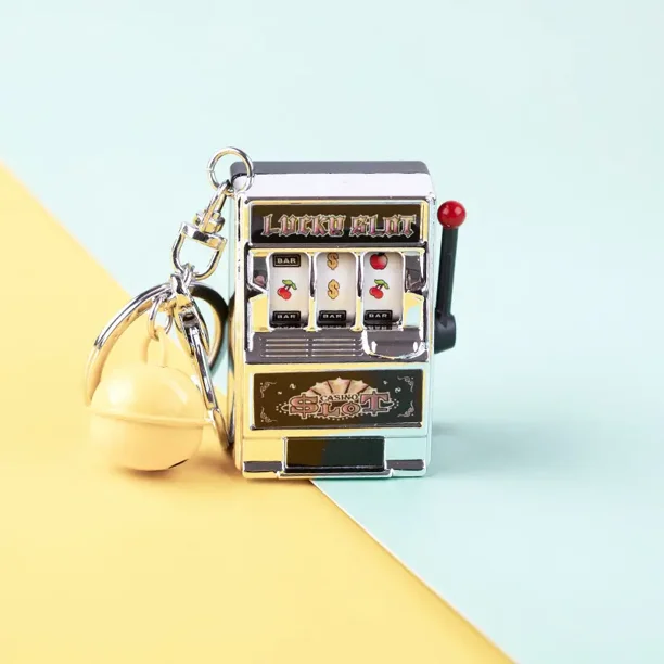 New Fashion Funny Game Decompression Slot Machine Playing Mini Fruit Handheld Non-toxic Desktop Money Box Kids Toy EntertainingSilver+Yellow BellNosize Gao Jinjia unisex