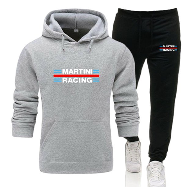 Conjunto de chándal de carreras Martini para correr de otoño, sudadera con capucha y pantalones para hombre, chándal informal, ropa deportiva para hombre, ropa de gimnasio, chándal nuevo 2024