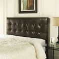 thumbnail image 2 of Pemberly Row Simili Cuir Tufté Tête de Lit King California en Marron, 2 of 4