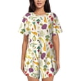 thumbnail image 1 of Fotbe Vegetable Conjunto de Pijama Estampado para Mujer, 2 Piezas, Ropa de Dormir con Camiseta de Manga Corta y Shorts Suaves-X-Large, 1 of 6