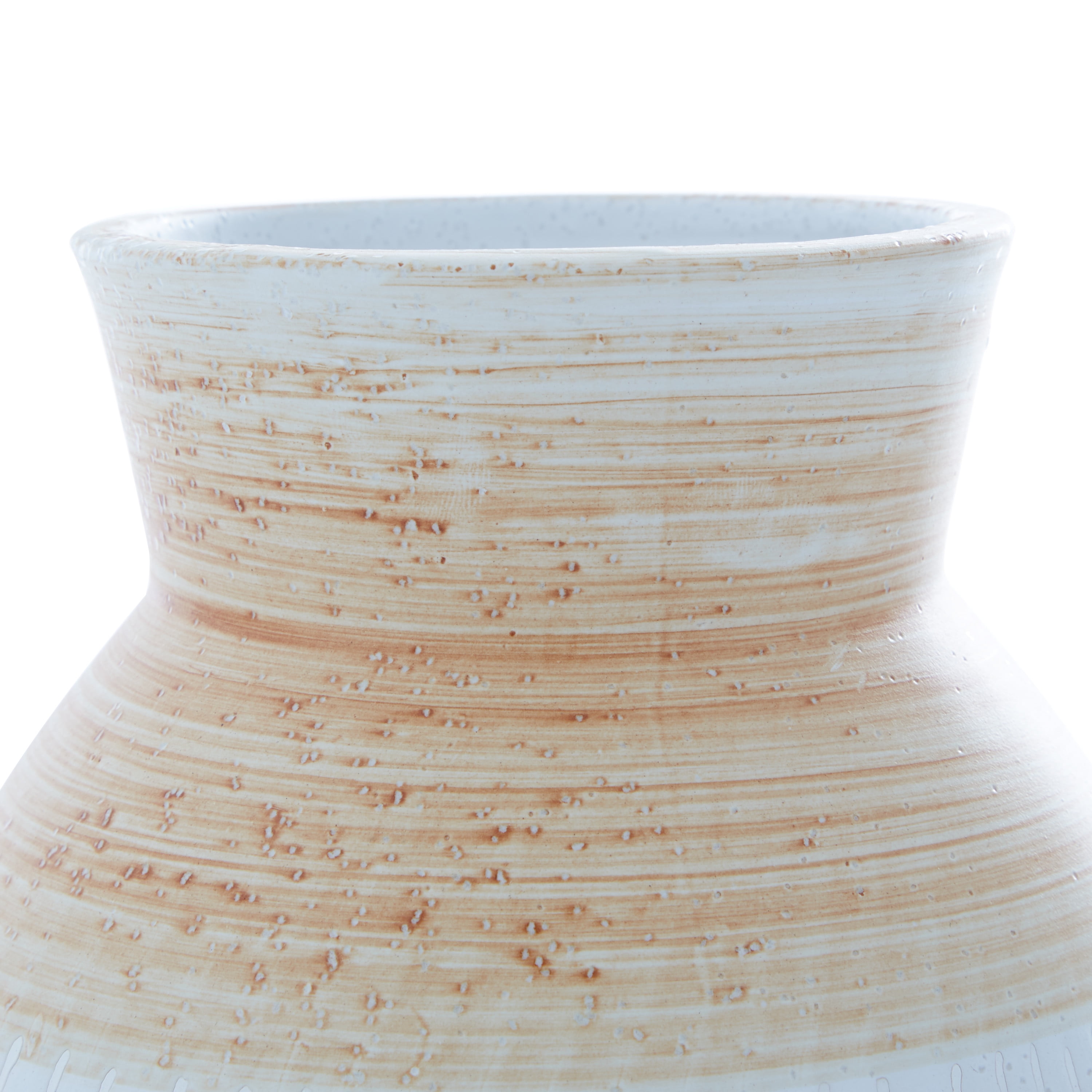 DecMode 10" Handmade Brown Ceramic Vase with Terracotta Accents