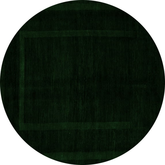 Ahgly Company Indoor Round Abstract Green Modern Area Rugs, 4' Round