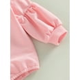 thumbnail image 6 of Wassery Infant Baby Girls Romper Letter/Heart Print Round Neck Long Sleeve Jumpsuits Spring Casual Bodysuits with Headband 0-24M, 6 of 7